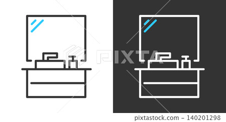 Simple vector icon of a washbasin Simple vector icon of a washbasin 140201298