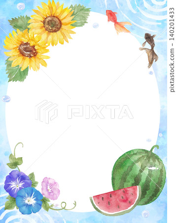 水彩夏日畫框 水彩夏日畫框 140201433