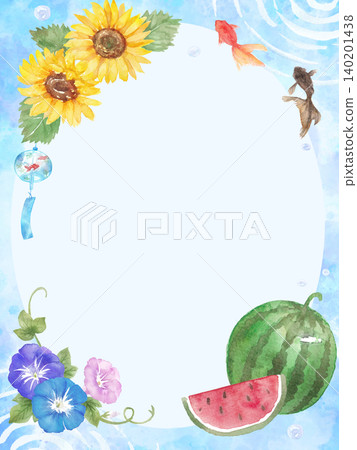 水彩夏日畫框 水彩夏日畫框 140201438
