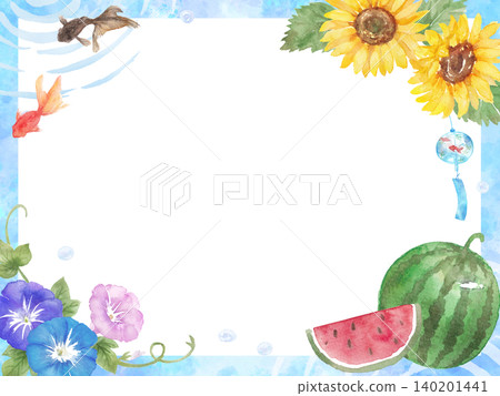 水彩夏日畫框 水彩夏日畫框 140201441