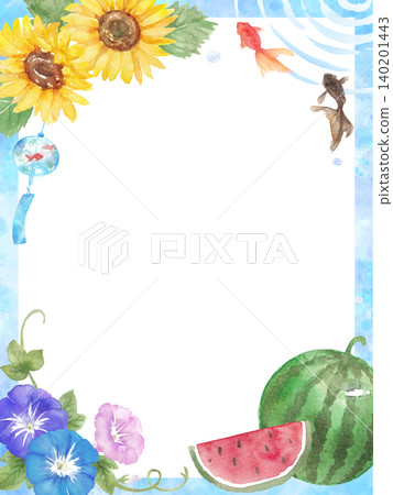 水彩夏日畫框 水彩夏日畫框 140201443