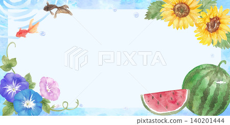 水彩夏日畫框 水彩夏日畫框 140201444