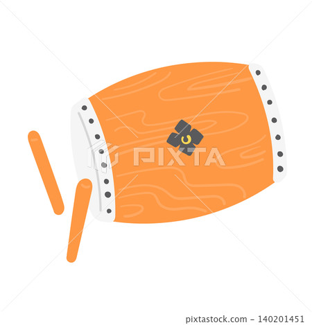 Japanese Taiko Drum Illustration - Summer Festival Japanese Taiko Drum Illustration - Summer Festival 140201451