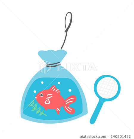 Goldfish scooping illustration material Goldfish scooping illustration material 140201452