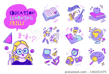 education concept line illustration for school and teacher education concept line illustration for school and teacher 140201475