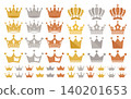 Crown Icon Set for Gold, Silver, and Bronze Rankings - Vector Illustrations 140201653