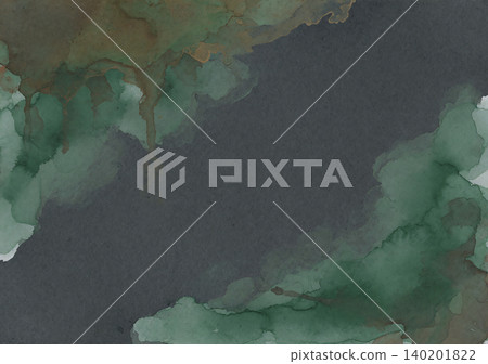 A luxurious background featuring deep, lingering emerald watercolor and bronze tones on black Japanese paper. A luxurious background featuring deep, lingering emerald watercolor and bronze tones on black Japanese paper. 140201822