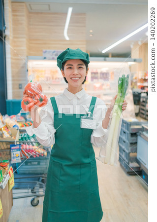 supermarket, salesperson, shop assistant 140202269