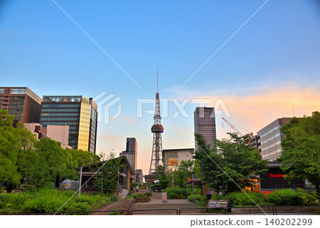 << Aichi Prefecture >> Nagoya cityscape Sakae evening view << Aichi Prefecture >> Nagoya cityscape Sakae evening view 140202299