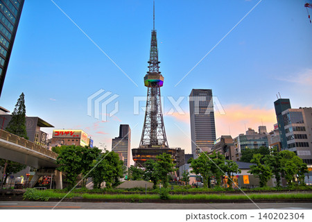 << Aichi Prefecture >> Nagoya cityscape Sakae evening view << Aichi Prefecture >> Nagoya cityscape Sakae evening view 140202304