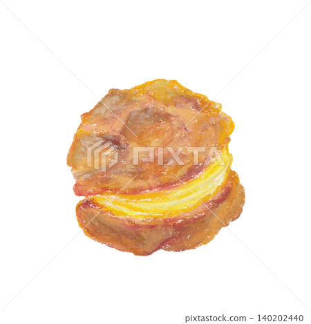 Cream puff oil pastel painting Cream puff oil pastel painting 140202440