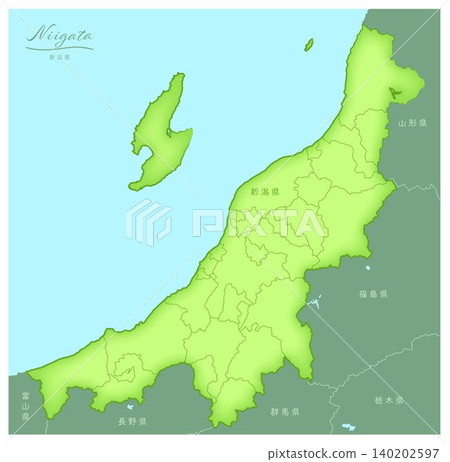 新潟縣:日本三維地圖系列。 (含鄰近縣、市、鎮及空白地圖)日本新潟 新潟縣:日本三維地圖系列。 (含鄰近縣、市、鎮及空白地圖)日本新潟 140202597