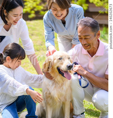 Family interaction with dogs Family interaction with dogs 140202673