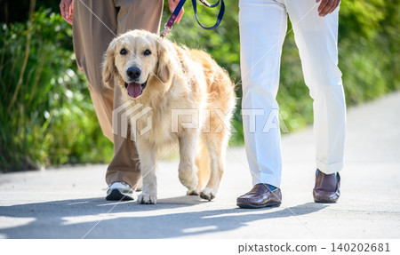 People walking their dogs 140202681