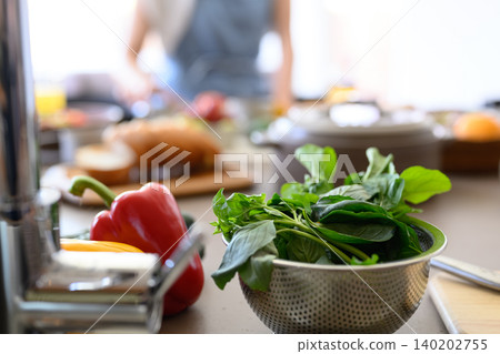 Fresh vegetables in the kitchen Fresh vegetables in the kitchen 140202755