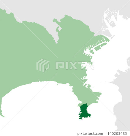 Vector illustration map material for Japan: Map of Miura City, Kanagawa Prefecture Vector illustration map material for Japan: Map of Miura City, Kanagawa Prefecture 140203483
