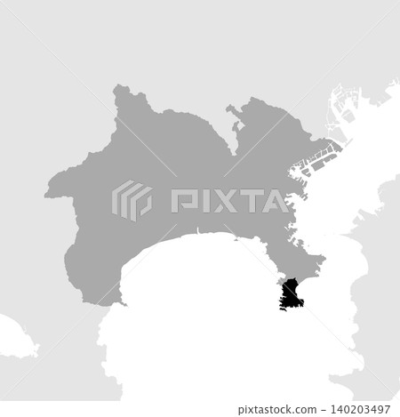 Vector illustration map material for Japan: Map of Miura City, Kanagawa Prefecture Vector illustration map material for Japan: Map of Miura City, Kanagawa Prefecture 140203497