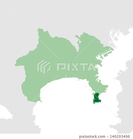Vector illustration map material for Japan: Map of Miura City, Kanagawa Prefecture Vector illustration map material for Japan: Map of Miura City, Kanagawa Prefecture 140203498