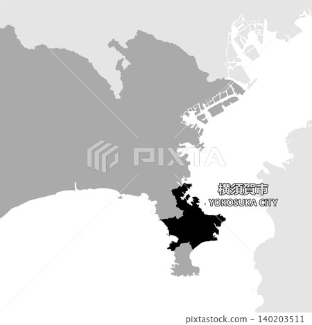 Vector illustration map material for Japan: Map of Yokosuka City, Kanagawa Prefecture Vector illustration map material for Japan: Map of Yokosuka City, Kanagawa Prefecture 140203511