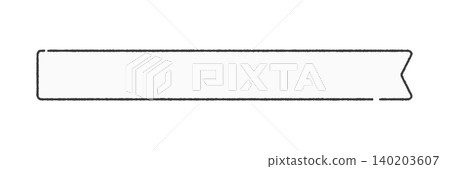 Stylish white horizontal ribbon with broken lines - Simple and cute hand-drawn illustration material for decorations and text frames Stylish white horizontal ribbon with broken lines - Simple and cute hand-drawn illustration material for decorations and text frames 140203607