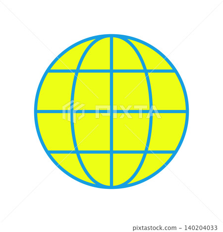 A simple icon of the globe in a global image. 140204033