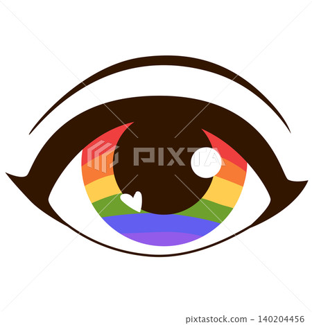 Eye with Rainbow Flag Iris LGBTQ Pride Vision Symbol 140204456