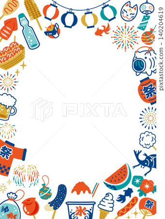 A pop and cute summer festival frame (vertical type) A pop and cute summer festival frame (vertical type) 140204619