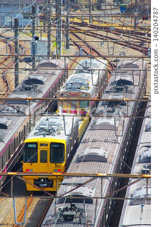 Keio line version doctor yellow of Wakabadai car park Keio line version doctor yellow of Wakabadai car park 140204787