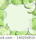 Watercolor-style fresh melon fruit frame (fruit, background material, copy space, square) 140204810