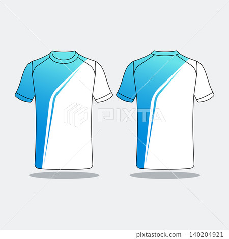Sports t-shirt with simple blue striped design vector Sports t-shirt with simple blue striped design vector 140204921