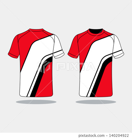 sports t-shirt with modern red colored stripes Vector design sports t-shirt with modern red colored stripes Vector design 140204922