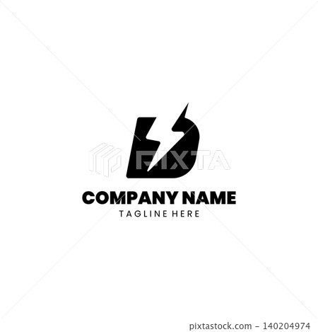 letter D bolt logo Design vector letter D bolt logo Design vector 140204974