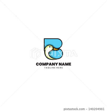 letter B duck logo Design vector letter B duck logo Design vector 140204981