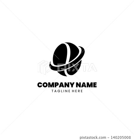 coffee bean planet logo Design vector 140205008