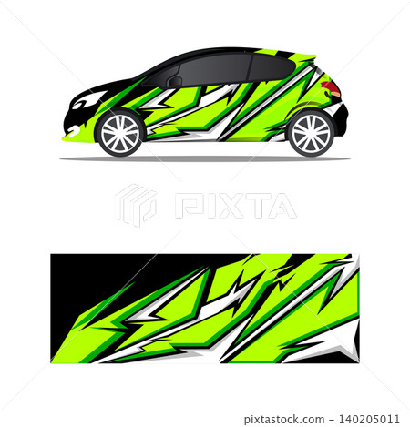 Car wrap sticker, green modern abstract for racing sports graphic background with stripes. Car wrap sticker, green modern abstract for racing sports graphic background with stripes. 140205011