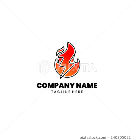 lightning fire logo Design vector lightning fire logo Design vector 140205051