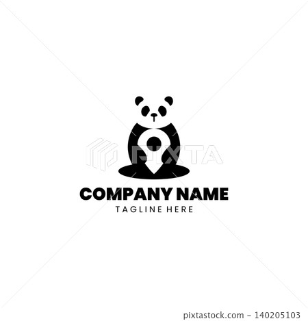 panda location logo Design vector panda location logo Design vector 140205103