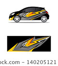 Minimalist sports racing design stickers for cars, modern abstract graphic background. 140205121