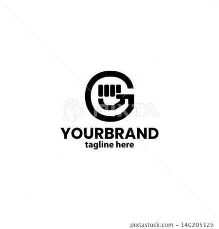 letter G hand logo design vector 140205126