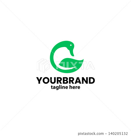 duck leaf logo design vector duck leaf logo design vector 140205132