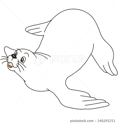 Hand-drawn animal illustration ☆ Seal Hand-drawn animal illustration ☆ Seal 140205251
