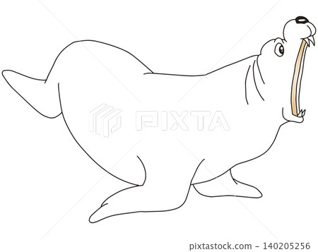 手繪動物插畫☆海豹 140205256