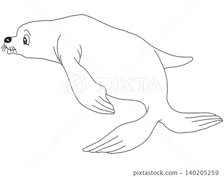 手繪動物插畫☆海豹 140205259