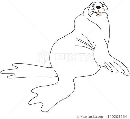 手繪動物插畫☆海豹 140205264