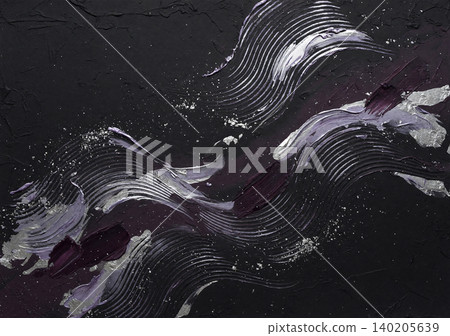 A lustrous Japanese-style material featuring a platinum wave pattern on jet-black and deep purple washi paper. A lustrous Japanese-style material featuring a platinum wave pattern on jet-black and deep purple washi paper. 140205639