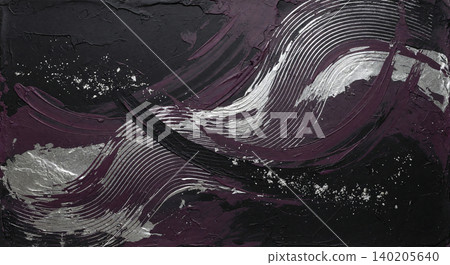 A lustrous Japanese-style material featuring a platinum wave pattern on jet-black and deep purple washi paper. A lustrous Japanese-style material featuring a platinum wave pattern on jet-black and deep purple washi paper. 140205640