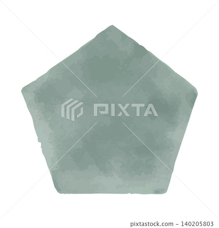 Pentagonal watercolor-style frame vector illustration 140205803