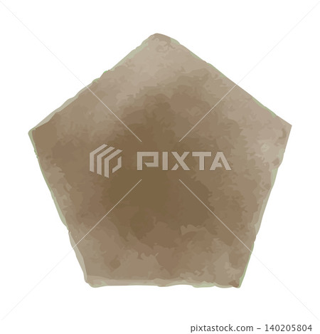 Pentagonal watercolor-style frame vector illustration 140205804