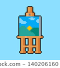 Pixel art Landscape Painting on Wooden Easel game asset design 140206160