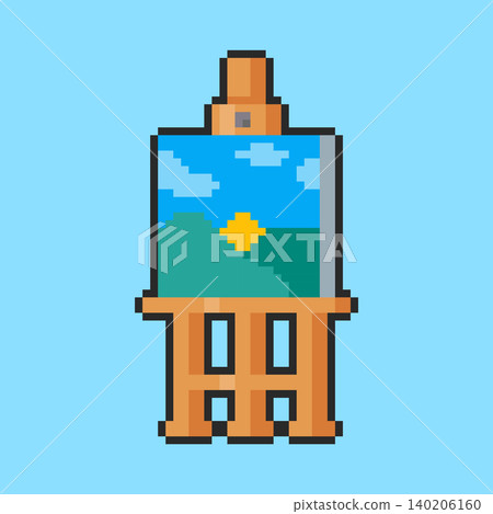 Pixel art Landscape Painting on Wooden Easel game asset design Pixel art Landscape Painting on Wooden Easel game asset design 140206160